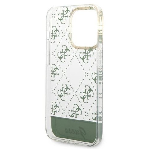 Etui Guess 4G Pattern Script na iPhone 14 Pro Max - khaki