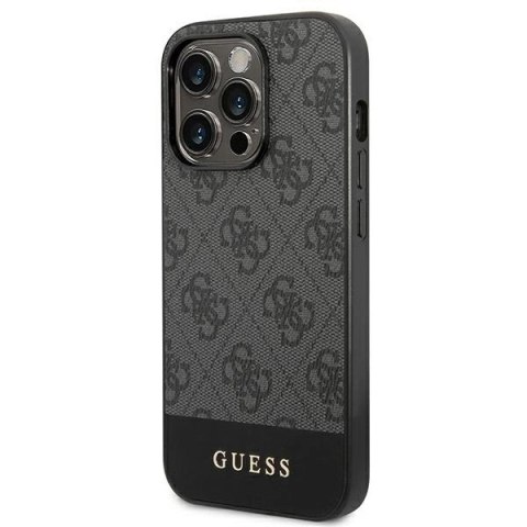 Etui Guess 4G Stripe Collection na iPhone 14 Pro Max - szare