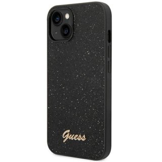 Etui Guess Glitter Script na iPhone 14 Plus - czarne