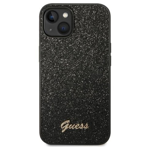 Etui Guess Glitter Script na iPhone 14 Plus - czarne
