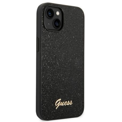 Etui Guess Glitter Script na iPhone 14 Plus - czarne