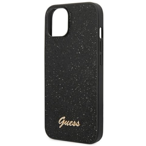 Etui Guess Glitter Script na iPhone 14 Plus - czarne