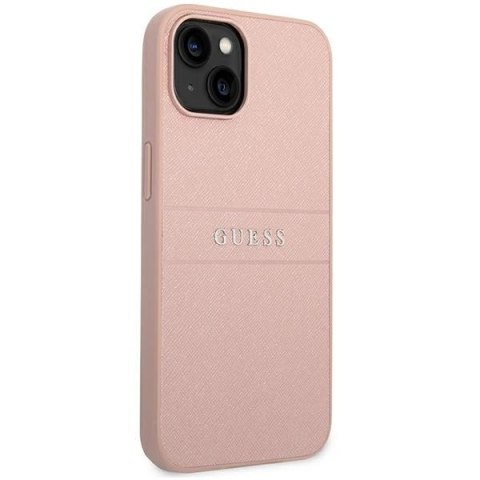 Etui Guess Saffiano Strap na iPhone 14 Plus - różowe