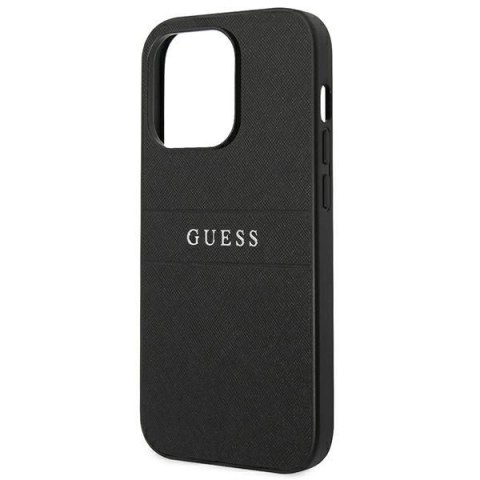 Etui Guess Saffiano Strap na iPhone 14 Pro - czarne