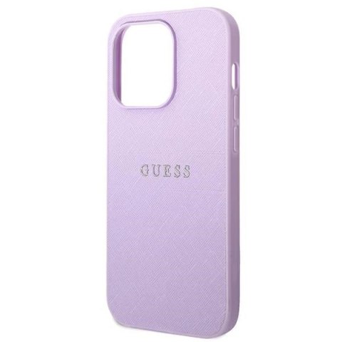 Etui Guess Saffiano Strap na iPhone 14 Pro - fioletowe
