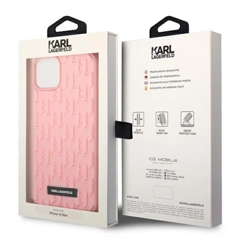 Etui Karl Lagerfeld 3D Monogram na iPhone 14 Plus - różowe Etui Karl Lagerfeld 3D Monogram na iPhone 14 Plus - różowe