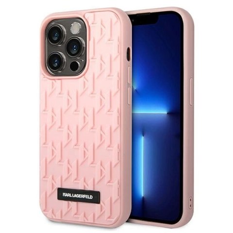 Etui Karl Lagerfeld 3D Monogram na iPhone 14 Pro - różowe