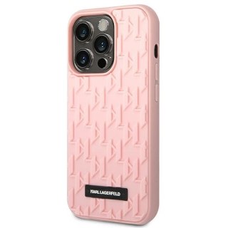 Etui Karl Lagerfeld 3D Monogram na iPhone 14 Pro - różowe