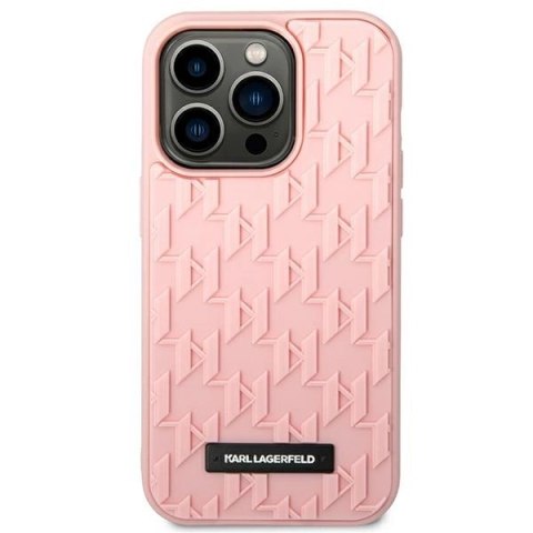 Etui Karl Lagerfeld 3D Monogram na iPhone 14 Pro - różowe