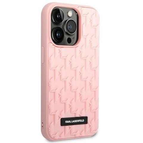 Etui Karl Lagerfeld 3D Monogram na iPhone 14 Pro - różowe