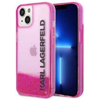 Etui Karl Lagerfeld Liquid Glitter Elong na iPhone 14 6,1" - różowe