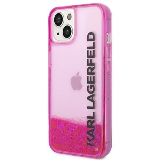 Etui Karl Lagerfeld Liquid Glitter Elong na iPhone 14 6,1" - różowe