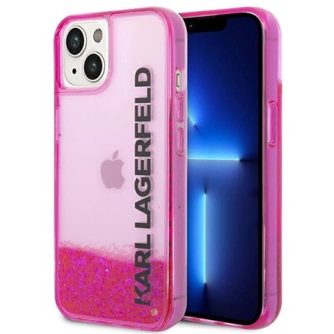 Etui Karl Lagerfeld Liquid Glitter Elong na iPhone 14 Plus - różowe Etui Karl Lagerfeld Liquid Glitter Elong na iPhone 14 Plus - różowe