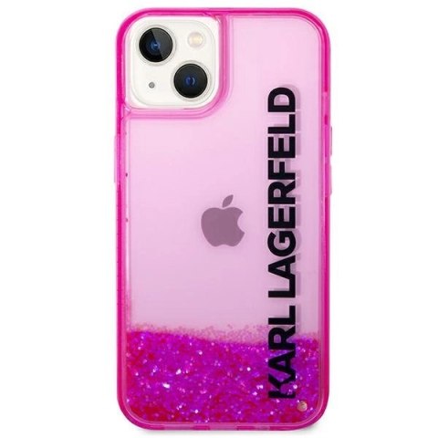 Etui Karl Lagerfeld Liquid Glitter Elong na iPhone 14 Plus - różowe Etui Karl Lagerfeld Liquid Glitter Elong na iPhone 14 Plus - różowe