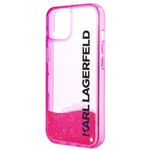 Etui Karl Lagerfeld Liquid Glitter Elong na iPhone 14 Plus - różowe Etui Karl Lagerfeld Liquid Glitter Elong na iPhone 14 Plus - różowe
