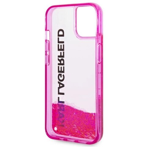 Etui Karl Lagerfeld Liquid Glitter Elong na iPhone 14 Plus - różowe Etui Karl Lagerfeld Liquid Glitter Elong na iPhone 14 Plus - różowe