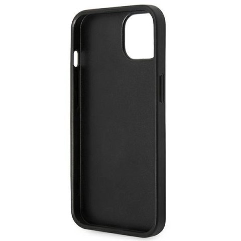 Etui Karl Lagerfeld Saffiano Choupette Head Patch na iPhone 14 Plus - srebrne Etui Karl Lagerfeld Saffiano Choupette Head Patch na iPhone 14 Plus - srebrne