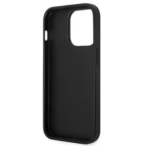 Etui Karl Lagerfeld Saffiano Choupette Head Patch na iPhone 14 Pro - srebrne Etui Karl Lagerfeld Saffiano Choupette Head Patch na iPhone 14 Pro - srebrne