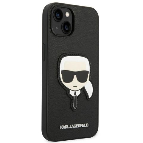 Etui Karl Lagerfeld Saffiano Karl's Head Patch na iPhone 14 Plus - czarne