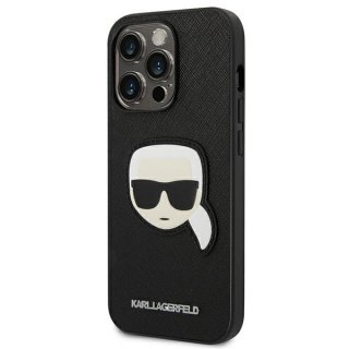 Etui Karl Lagerfeld Saffiano Karl's Head Patch na iPhone 14 Pro Max - czarne