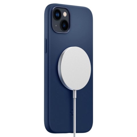 Etui Spigen Silicone Fit Mag z MagSafe na iPhone 14 Plus - niebieskie Etui Spigen Silicone Fit Mag z MagSafe na iPhone 14 Plus - niebieskie