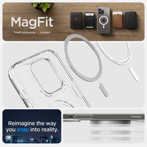 Etui Spigen Ultra Hybrid Mag z MagSafe na iPhone 14 Pro - przezroczysto-białe Etui Spigen Ultra Hybrid Mag z MagSafe na iPhone 14 Pro - przezroczysto-białe