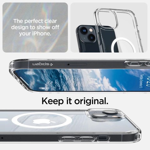 Etui Spigen Ultra Hybrid Mag z MagSafe na iPhone 14 - przezroczysto-białe Etui Spigen Ultra Hybrid Mag z MagSafe na iPhone 14 - przezroczysto-białe
