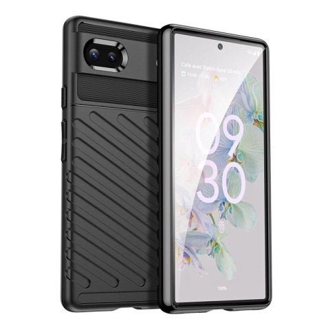 Thunder Case etui Google Pixel 6a silikonowy pancerny pokrowiec czarne Thunder Case etui Google Pixel 6a silikonowy pancerny pokrowiec czarne