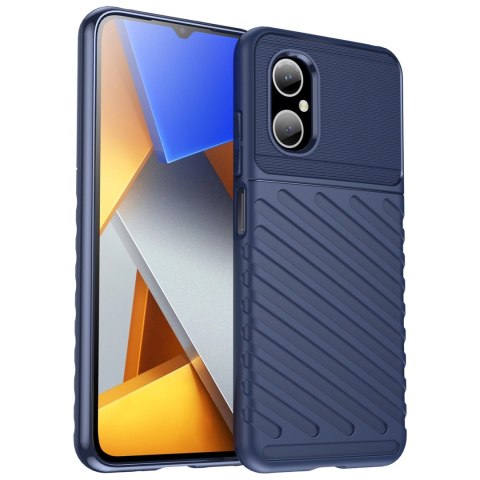 Thunder Case etui Xiaomi Poco M4 5G silikonowy pancerny pokrowiec niebieskie