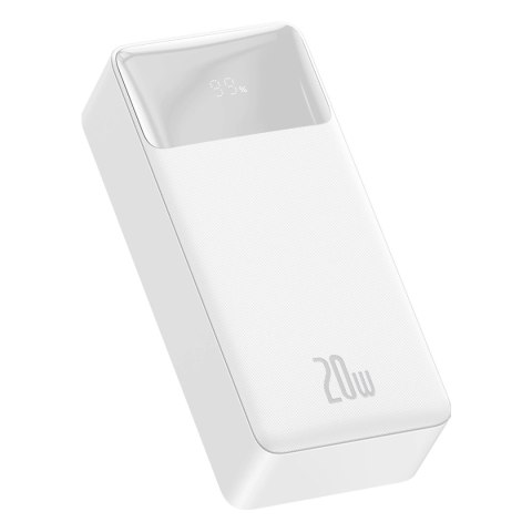 Baseus Bipow powerbank z szybkim ładowaniem 30000mAh 20W biały (Overseas Edition) + kabel USB-A - Micro USB 0.25m biały (PPBD050 Baseus Bipow powerbank z szybkim ładowaniem 30000mAh 20W biały (Overseas Edition) + kabel USB-A - Micro USB 0.25m biały (PPBD050