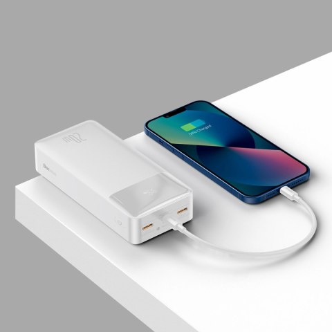 Baseus Bipow powerbank z szybkim ładowaniem 30000mAh 20W biały (Overseas Edition) + kabel USB-A - Micro USB 0.25m biały (PPBD050 Baseus Bipow powerbank z szybkim ładowaniem 30000mAh 20W biały (Overseas Edition) + kabel USB-A - Micro USB 0.25m biały (PPBD050