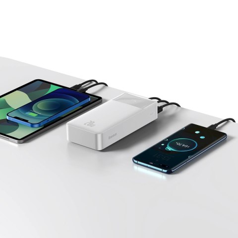 Baseus Bipow powerbank z szybkim ładowaniem 30000mAh 20W biały (Overseas Edition) + kabel USB-A - Micro USB 0.25m biały (PPBD050 Baseus Bipow powerbank z szybkim ładowaniem 30000mAh 20W biały (Overseas Edition) + kabel USB-A - Micro USB 0.25m biały (PPBD050
