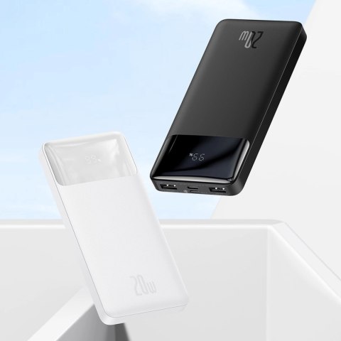 Baseus Bipow powerbank z szybkim ładowaniem 30000mAh 20W biały (Overseas Edition) + kabel USB-A - Micro USB 0.25m biały (PPBD050 Baseus Bipow powerbank z szybkim ładowaniem 30000mAh 20W biały (Overseas Edition) + kabel USB-A - Micro USB 0.25m biały (PPBD050