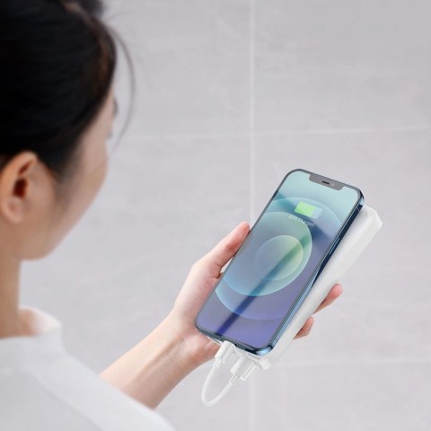 Baseus Bipow powerbank z szybkim ładowaniem 30000mAh 20W biały (Overseas Edition) + kabel USB-A - Micro USB 0.25m biały (PPBD050 Baseus Bipow powerbank z szybkim ładowaniem 30000mAh 20W biały (Overseas Edition) + kabel USB-A - Micro USB 0.25m biały (PPBD050