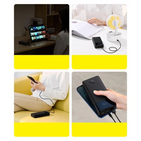 Baseus Bipow powerbank z szybkim ładowaniem 30000mAh 20W biały (Overseas Edition) + kabel USB-A - Micro USB 0.25m biały (PPBD050 Baseus Bipow powerbank z szybkim ładowaniem 30000mAh 20W biały (Overseas Edition) + kabel USB-A - Micro USB 0.25m biały (PPBD050