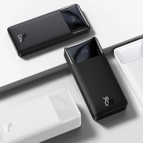 Baseus Bipow powerbank z szybkim ładowaniem 30000mAh 20W biały (Overseas Edition) + kabel USB-A - Micro USB 0.25m biały (PPBD050 Baseus Bipow powerbank z szybkim ładowaniem 30000mAh 20W biały (Overseas Edition) + kabel USB-A - Micro USB 0.25m biały (PPBD050