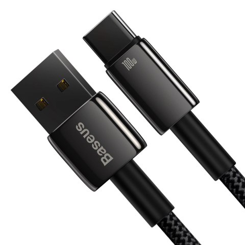 Baseus Tungsten Gold kabel USB-A - USB-C 480Mb/s 100W 1m czarny (CAWJ000001) Baseus Tungsten Gold kabel USB-A - USB-C 480Mb/s 100W 1m czarny (CAWJ000001)