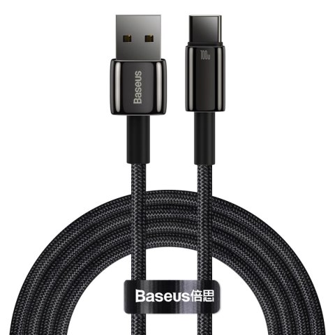 Baseus Tungsten Gold kabel USB-A - USB-C 480Mb/s 100W 2m czarny (CAWJ000101) Baseus Tungsten Gold kabel USB-A - USB-C 480Mb/s 100W 2m czarny (CAWJ000101)