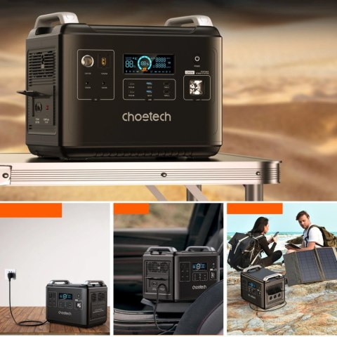 Choetech przenośna stacja zasilania LiFePO4 1997Wh 2000W powerbank czarny (BS006 Super Mini) Choetech przenośna stacja zasilania LiFePO4 1997Wh 2000W powerbank czarny (BS006 Super Mini)