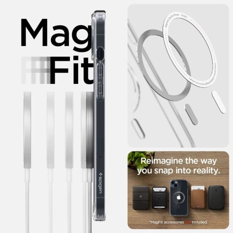 Etui Spigen Ultra Hybrid Mag z MagSafe na iPhone 14 Plus - przezroczysto-szare