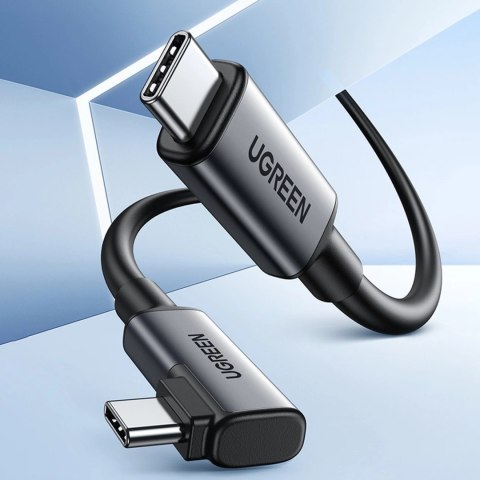 Kabel Ugreen US551 kątowy USB-C - USB-C PD 60W 3A 5Gb/s 5m - czarny Kabel Ugreen US551 kątowy USB-C - USB-C PD 60W 3A 5Gb/s 5m - czarny