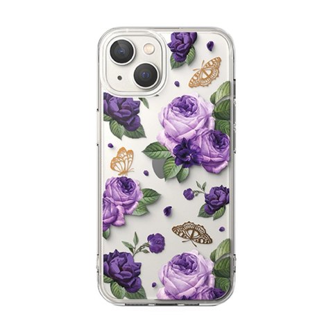 Ringke Fusion Design pancerne etui pokrowiec z żelową ramką iPhone 14 Plus przezroczysty (Purple rose) (FD637E29) Ringke Fusion Design pancerne etui pokrowiec z żelową ramką iPhone 14 Plus przezroczysty (Purple rose) (FD637E29)