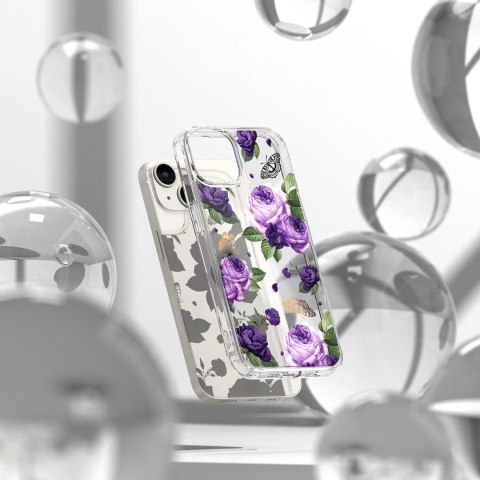 Ringke Fusion Design pancerne etui pokrowiec z żelową ramką iPhone 14 Plus przezroczysty (Purple rose) (FD637E29) Ringke Fusion Design pancerne etui pokrowiec z żelową ramką iPhone 14 Plus przezroczysty (Purple rose) (FD637E29)