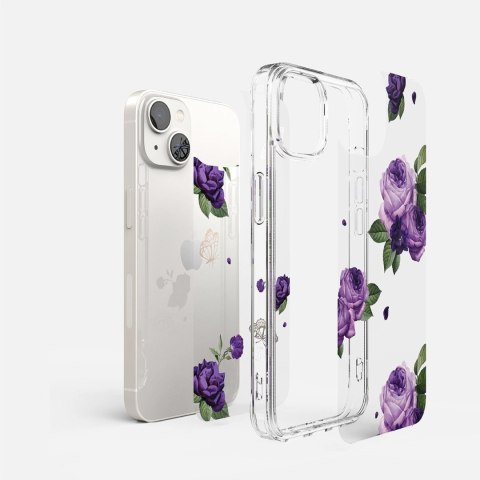 Ringke Fusion Design pancerne etui pokrowiec z żelową ramką iPhone 14 Plus przezroczysty (Purple rose) (FD637E29) Ringke Fusion Design pancerne etui pokrowiec z żelową ramką iPhone 14 Plus przezroczysty (Purple rose) (FD637E29)