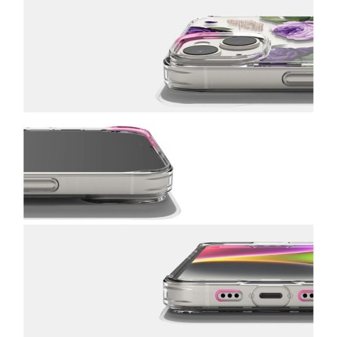Ringke Fusion Design pancerne etui pokrowiec z żelową ramką iPhone 14 Plus przezroczysty (Purple rose) (FD637E29) Ringke Fusion Design pancerne etui pokrowiec z żelową ramką iPhone 14 Plus przezroczysty (Purple rose) (FD637E29)
