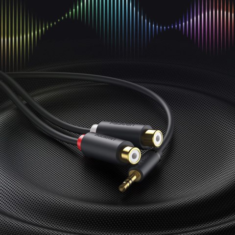 Ugreen adapter audio jack 3.5mm męski do 2xRCA żeński kabel 0.25m szary (AV109) Ugreen adapter audio jack 3.5mm męski do 2xRCA żeński kabel 0.25m szary (AV109)