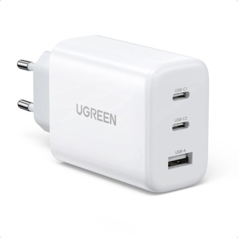 Ugreen szybka ładowarka sieciowa 2x USB Typ C / USB 65W PD3.0, QC3.0/4.0+ biała (CD275) Ugreen szybka ładowarka sieciowa 2x USB Typ C / USB 65W PD3.0, QC3.0/4.0+ biała (CD275)