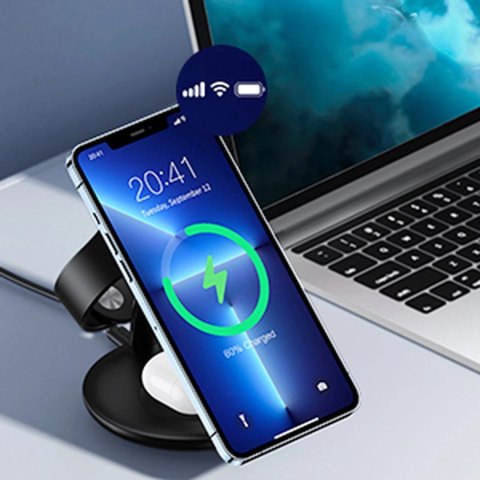 Choetech indukcyjna stacja ładująca 3w1 iPhone 12/13/14, AirPods Pro, Apple Watch czarny (T587-F) Choetech indukcyjna stacja ładująca 3w1 iPhone 12/13/14, AirPods Pro, Apple Watch czarny (T587-F)