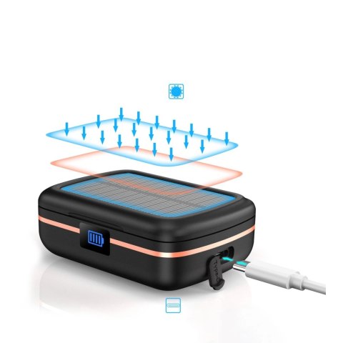 Choetech słuchawki bezprzewodowe TWS wodoodporne z panelem słonecznym i wbudowanym powerbankiem 2500mAh czarny (BH-T05) Choetech słuchawki bezprzewodowe TWS wodoodporne z panelem słonecznym i wbudowanym powerbankiem 2500mAh czarny (BH-T05)