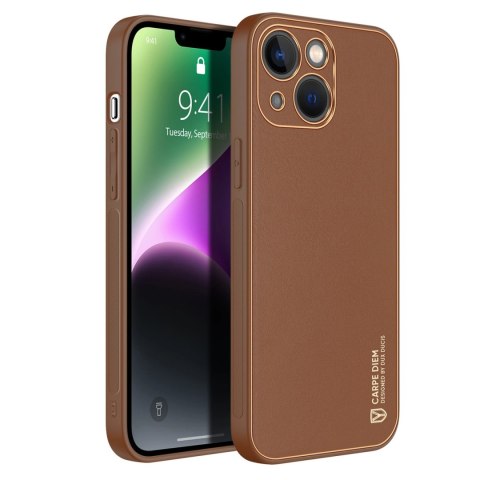 Dux Ducis Yolo etui iPhone 14 elegancki pokrowiec ze skóry ekologicznej brązowy Dux Ducis Yolo etui iPhone 14 elegancki pokrowiec ze skóry ekologicznej brązowy